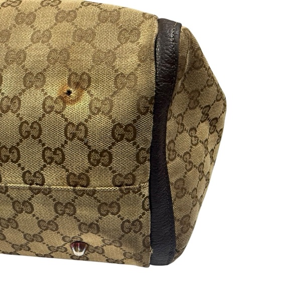GUCCI GG Supreme Canvas Extra Large Tote Vintage Leather Trim Italy - Picture 13 of 13